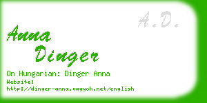 anna dinger business card